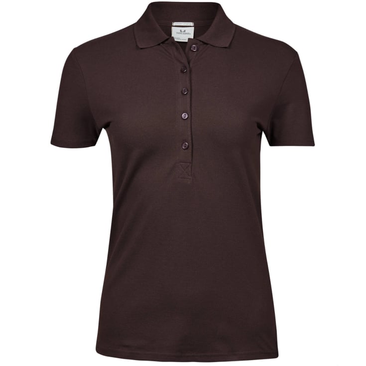 Tee Jays Luxury Stretch dame polo T-shirt, Chocolate, 3XL