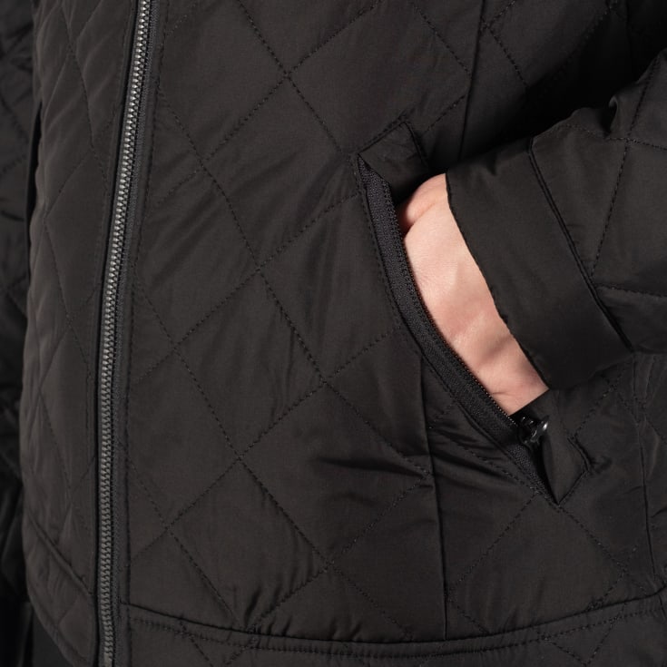 ID Quilted damejakke, Sort, S