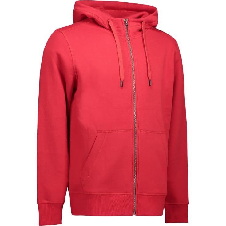 ID Core hættetrøje med lynlås, Rød, XL