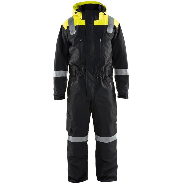Blåkläder Workwear 6787 vinter kedeldragt, sort/hi-vis gul, str. D104