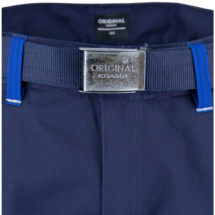Kramp Original arbejdsbukser med bælte, Marine/Kongeblå, 3XL