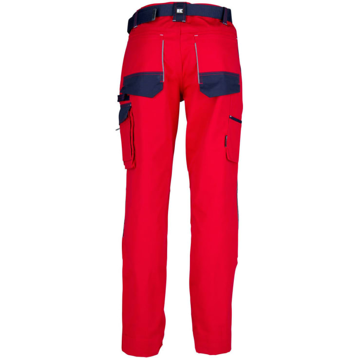 Kramp Original arbejdsbukser med bælte, Rød/Marine, 3XL