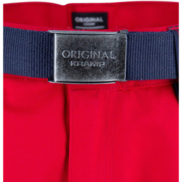 Kramp Original arbejdsbukser med bælte, Rød/Marine, 3XL