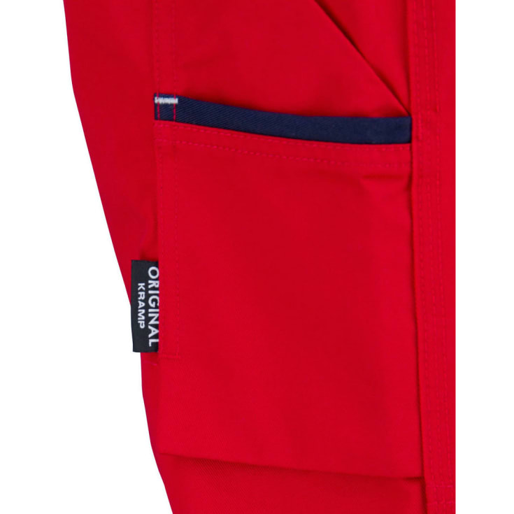 Kramp Original arbejdsbukser med bælte, Rød/Marine, 3XL
