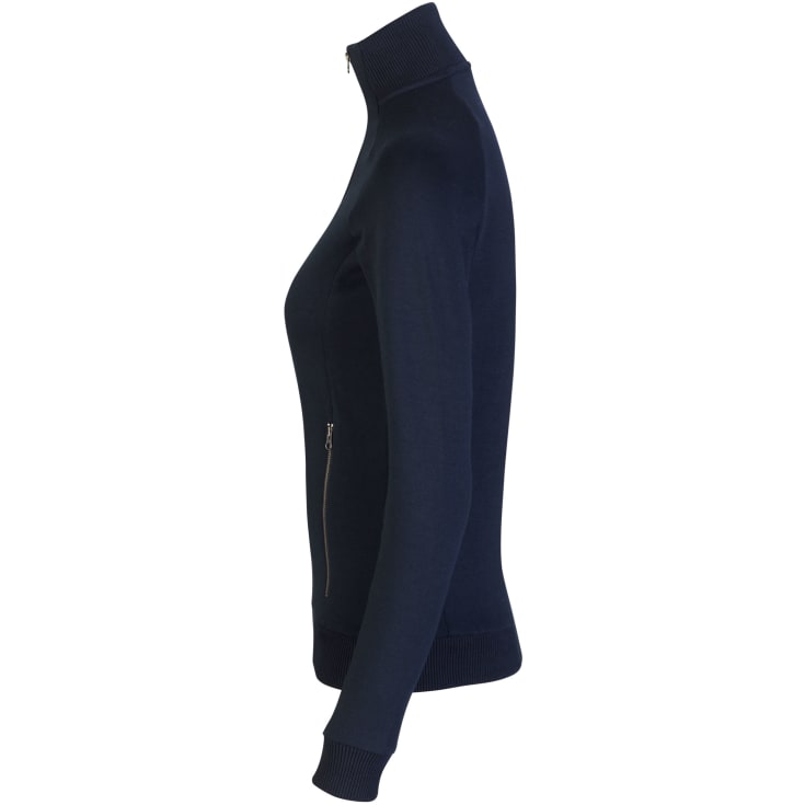 ID dame cardigan med lynlås, Navy, 4XL