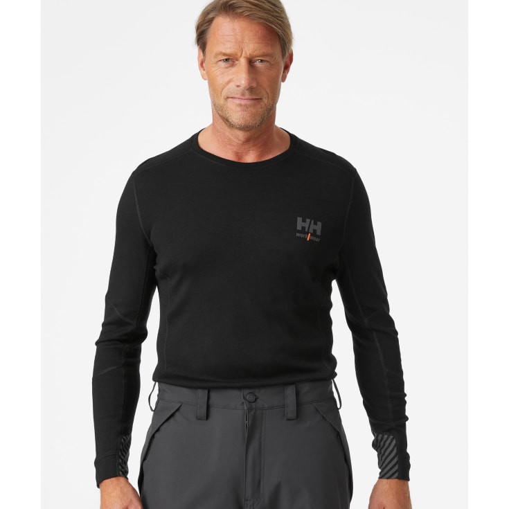 Helly Hansen Lifa undertrøje med merinould, Sort, 2XL