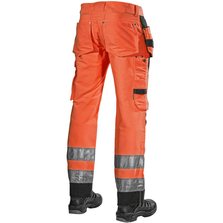 L.Brador håndværkerbukser 160PB, Hi-Vis Orange/Sort, D88