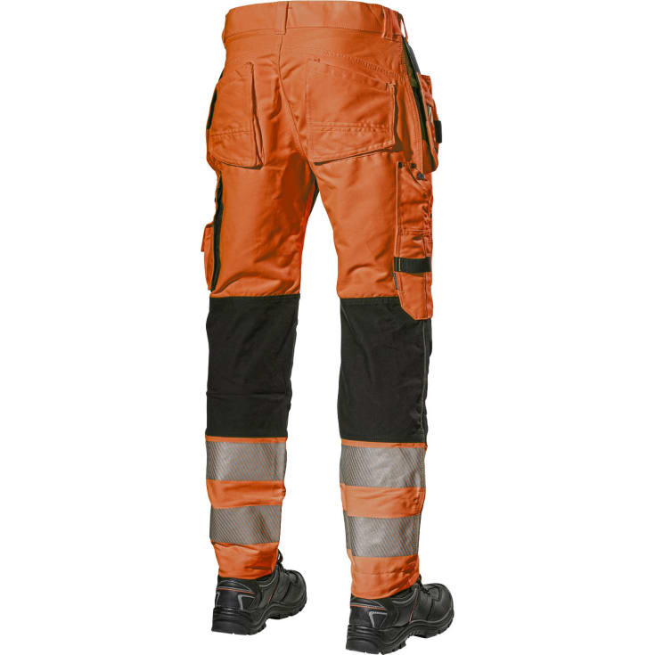 L.Brador håndværkerbukser 117PB, Hi-Vis Orange/Sort, C44