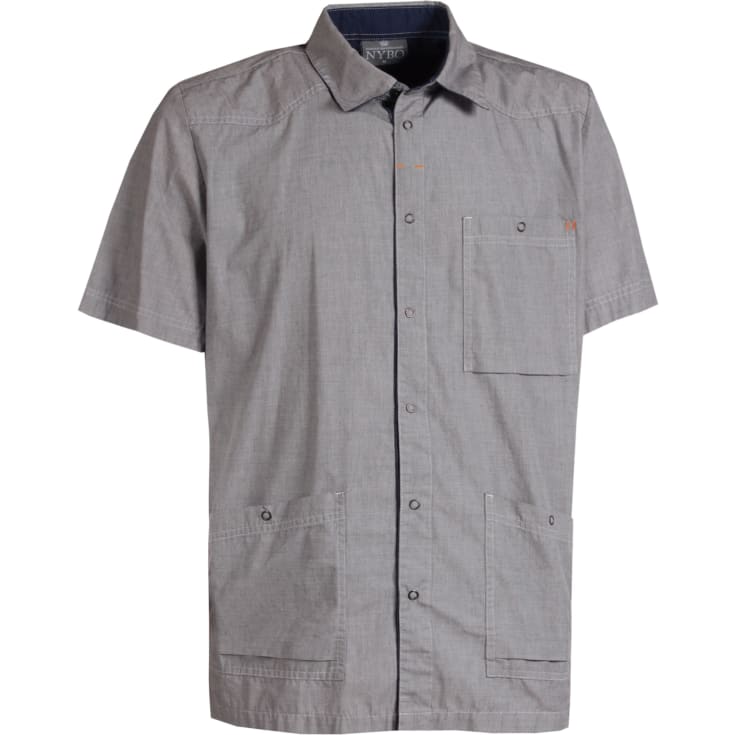Nybo Workwear Flair regular fit kortærmet skjorte, Grå/Navy, XL