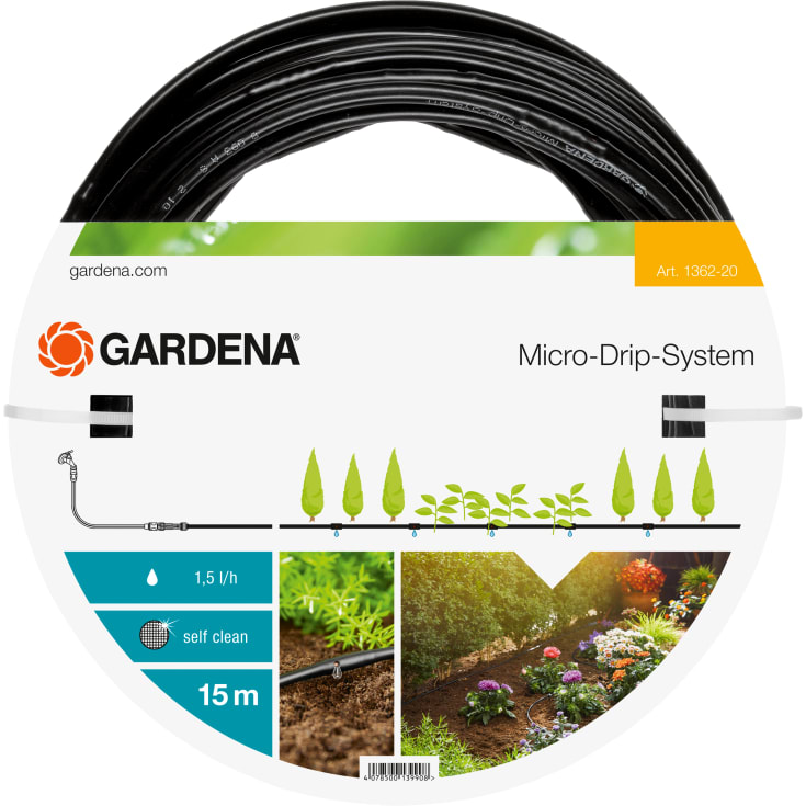 Gardena droppslang 1,6 l/h för ovanjordisk bevattning, 15 m