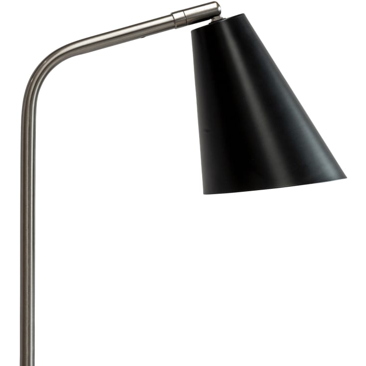Dyberg Larsen Oswald gulvlampe, sort/børstet stål