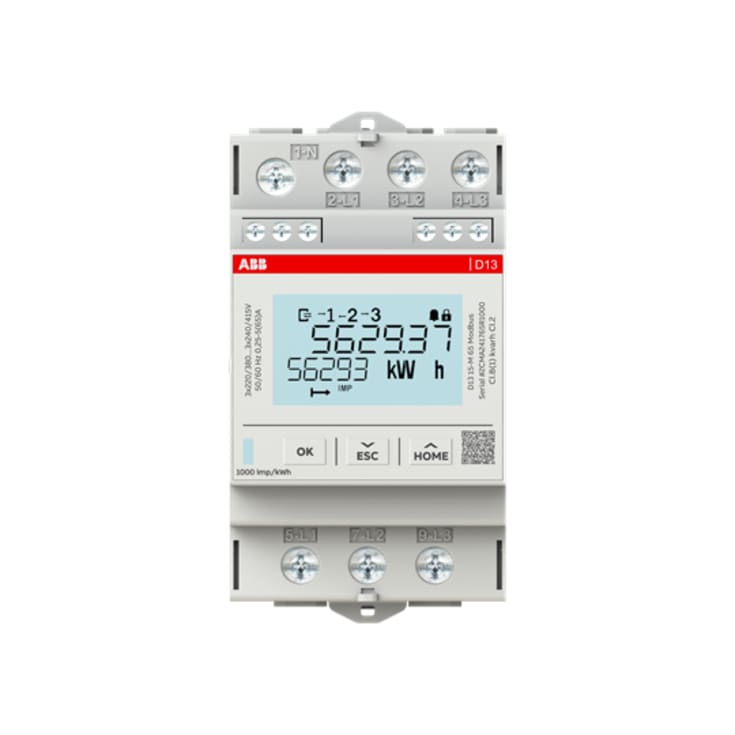 ABB B23 LCD-strömmätare, display, 3P+N, 65A