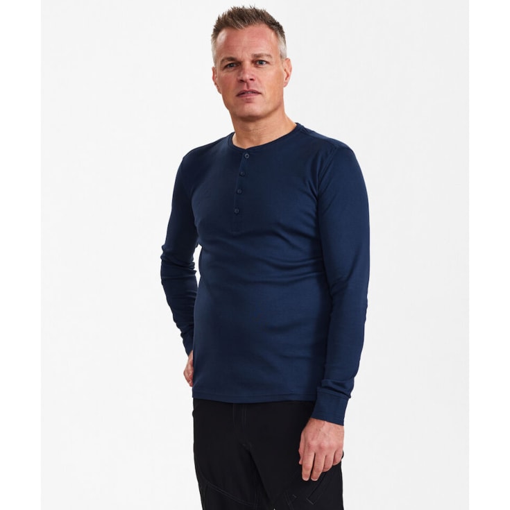 FE Engel Grandad langærmet t-shirt, marineblå, str. 2XL