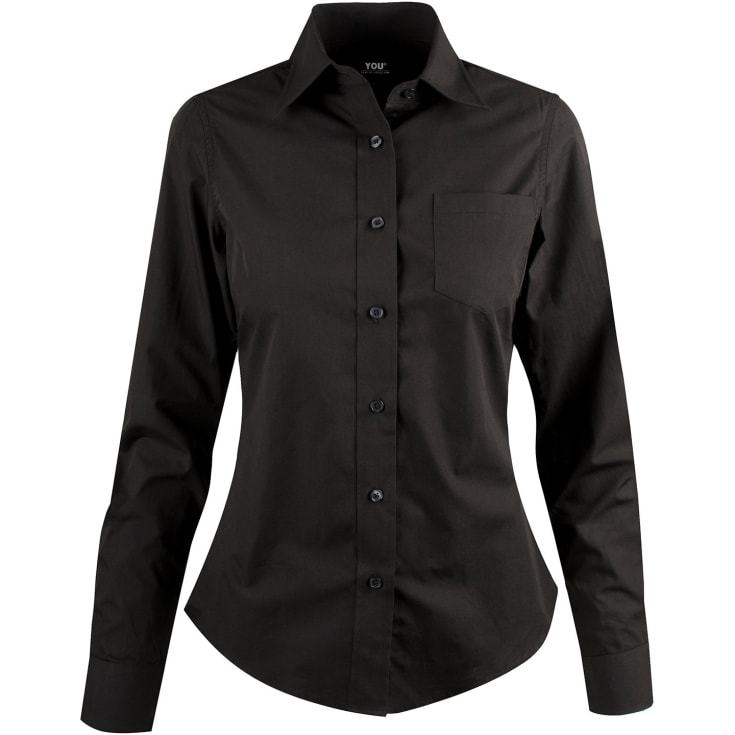 YOU Helena dame poplinskjorte, Sort, XL