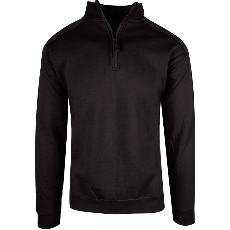 YOU Valdez sweatshirt med kort lynlås, Sort, M