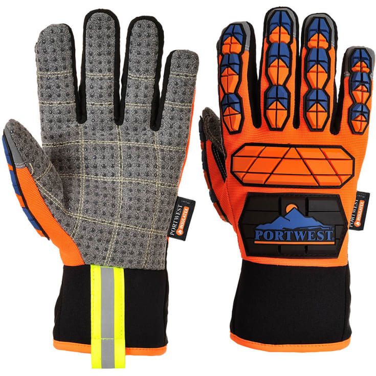 Portwest A726 Aqua-Seal Pro slagdæmpende arbejdshandsker Cut B, Orange, XL/10