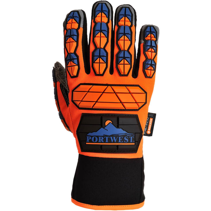 Portwest A726 Aqua-Seal Pro slagdæmpende arbejdshandsker Cut B, Orange, XL/10