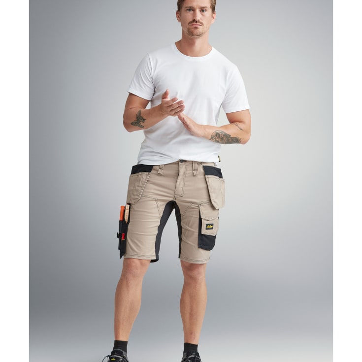 Snickers AllroundWork håndværkershorts 6141, Khaki/Sort, 56