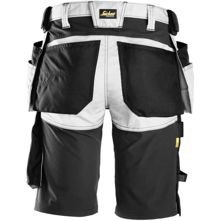 Snickers AllroundWork håndværkershorts 6141, Hvid/Sort, 54