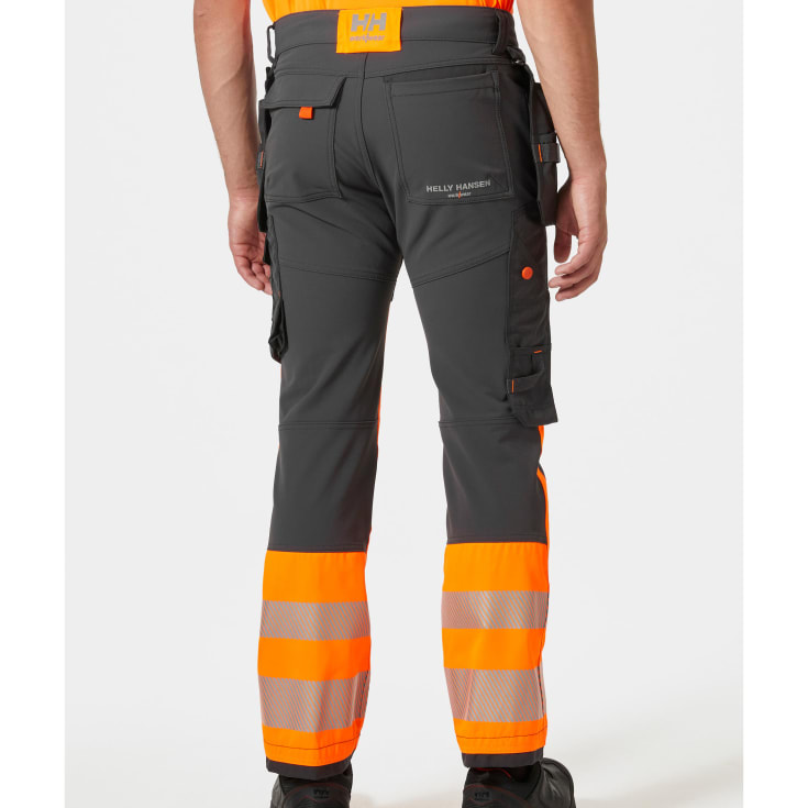 Helly Hansen ICU håndværkerbukser full stretch, Hi-vis Orange/Ebony, C56