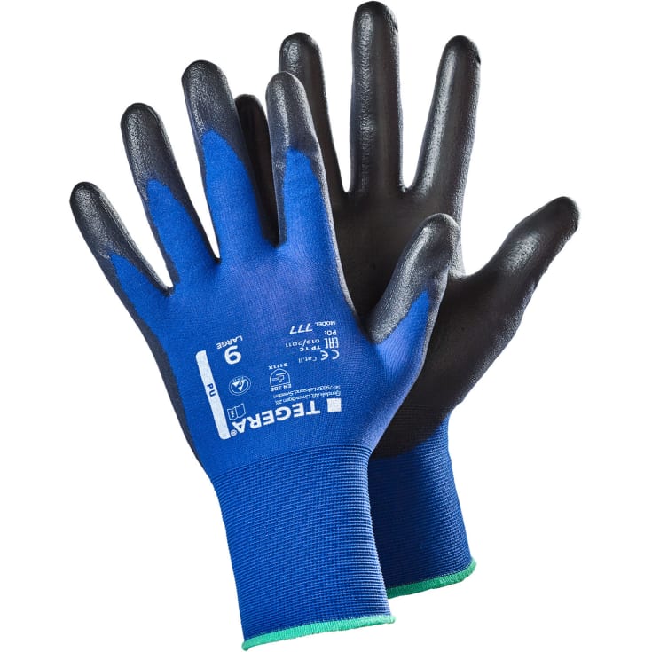 Tegera 777 arbejdshandsker, Sort/Blå, 10