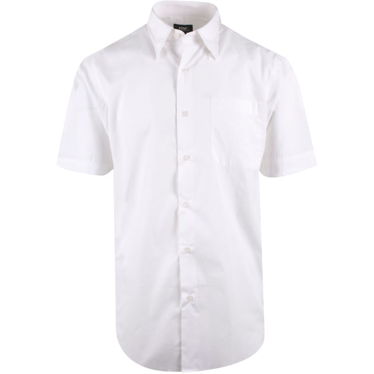 YOU Venezia modern fit kortærmet poplinskjorte, Hvid, 6XL