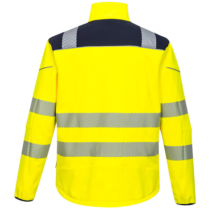 Portwest PW3 softshelljakke, Hi-Vis Gul/Mørk Marine, 2XL