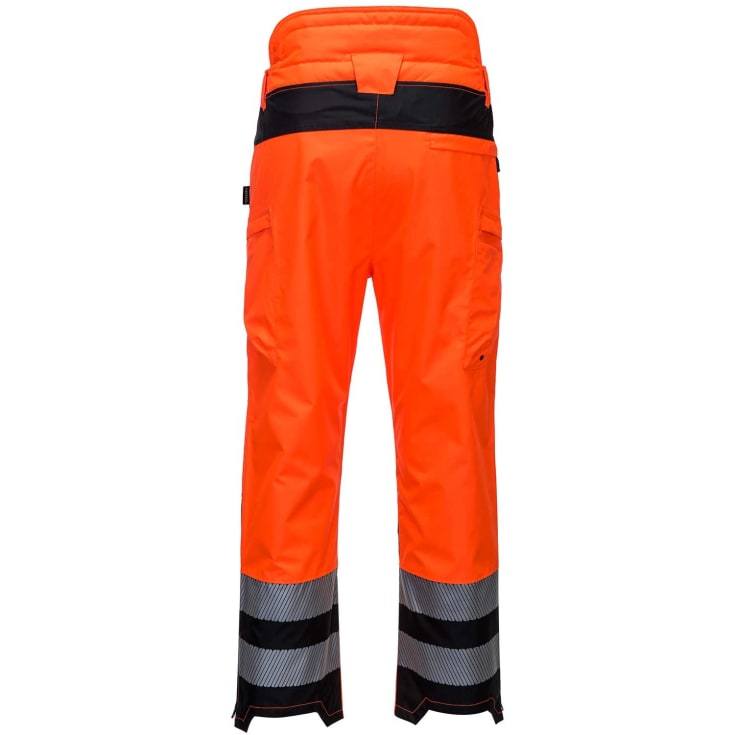 Portwest PW3 regnbukser, Hi-Vis Orange/Sort, L