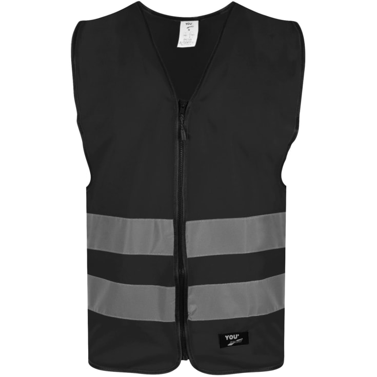 YOU Flen refleksvest, Sort, XL