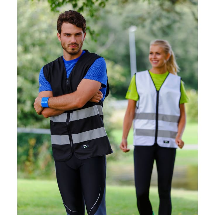 YOU Flen refleksvest, Sort, XS