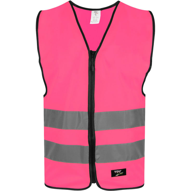 YOU Flen refleksvest, Safety pink, 2XS