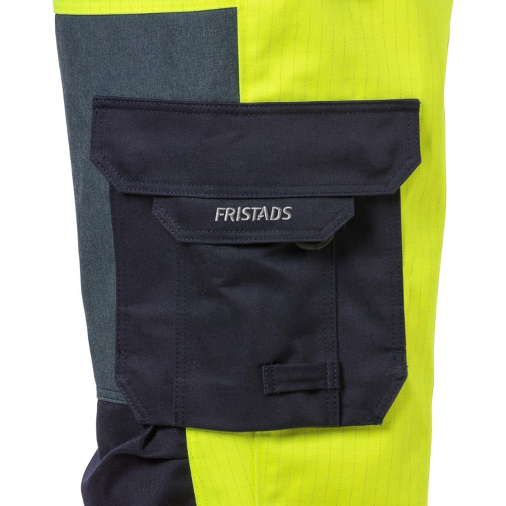 Fristads Flame arbejdsbukser 2585, Hi-Vis gul/marine, C50