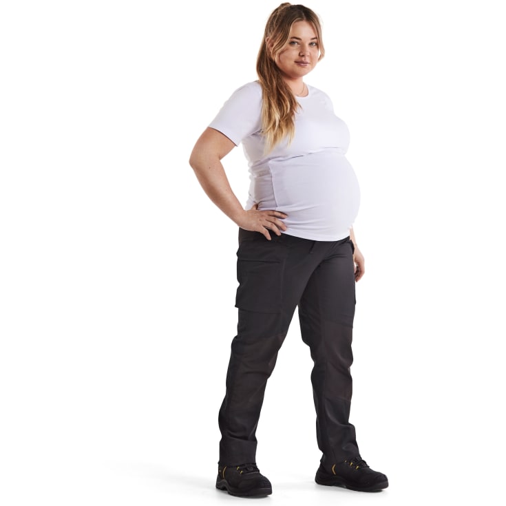 Blåkläder Workwear 7101 servicebukser med 2-vejs stretch, til gravide, sort, str. S