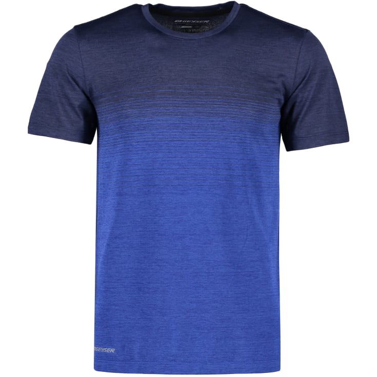 GEYSER seamless stribet T-shirt, Navy melange, XS