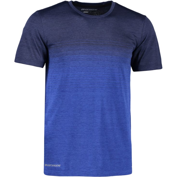 GEYSER seamless stribet T-shirt, Navy melange, XS