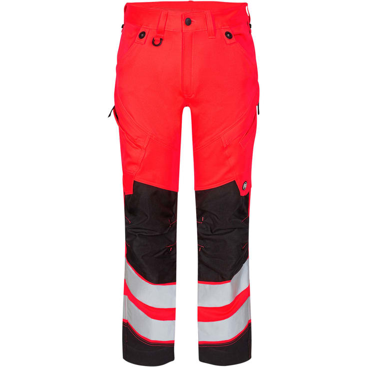 Engel Safety arbejdsbukser, Hi-vis Rød/Sort, 76