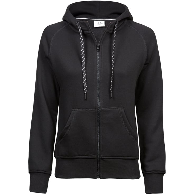 Tee Jays Fashion full zip dame hættetrøje, Sort, L