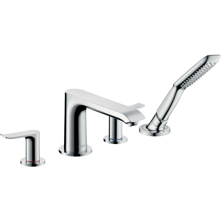 Hansgrohe Metris badekararmatur med dusjsett, krom
