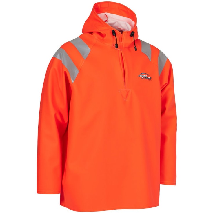 ELKA Fishing Extreme PVC Heavy regnbusseronne, Hi-vis Orange, L