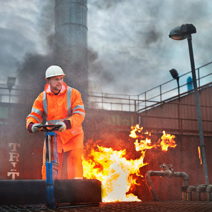 Lyngsøe Multinorm PU regnjakke, Hi-vis Orange, 2XL