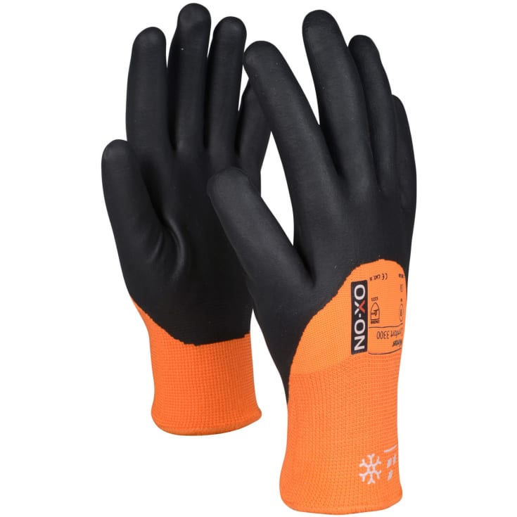 OX-ON Winter Comfort 3300 arbejdshandsker, Sort/Orange, 11