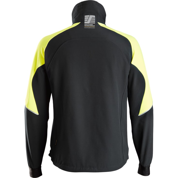 Snickers FlexiWork arbejdsjakke 8028 full stretch, Sort/Neon Gul, 2XL