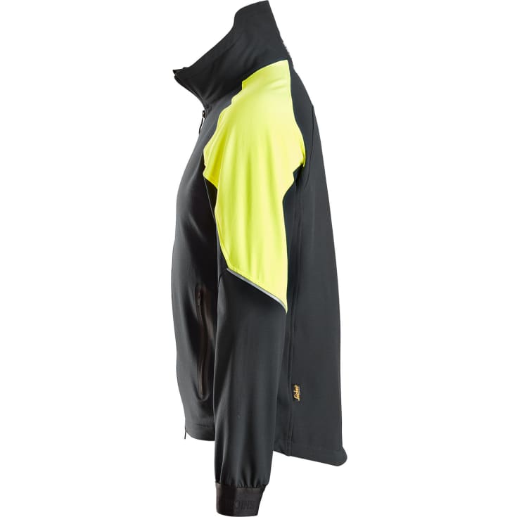 Snickers FlexiWork arbejdsjakke 8028 full stretch, Sort/Neon Gul, 2XL