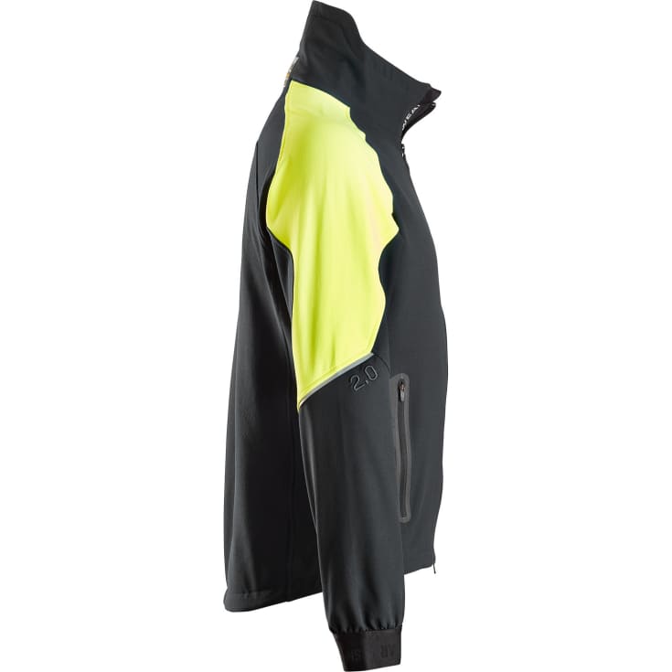 Snickers FlexiWork arbejdsjakke 8028 full stretch, Sort/Neon Gul, 2XL