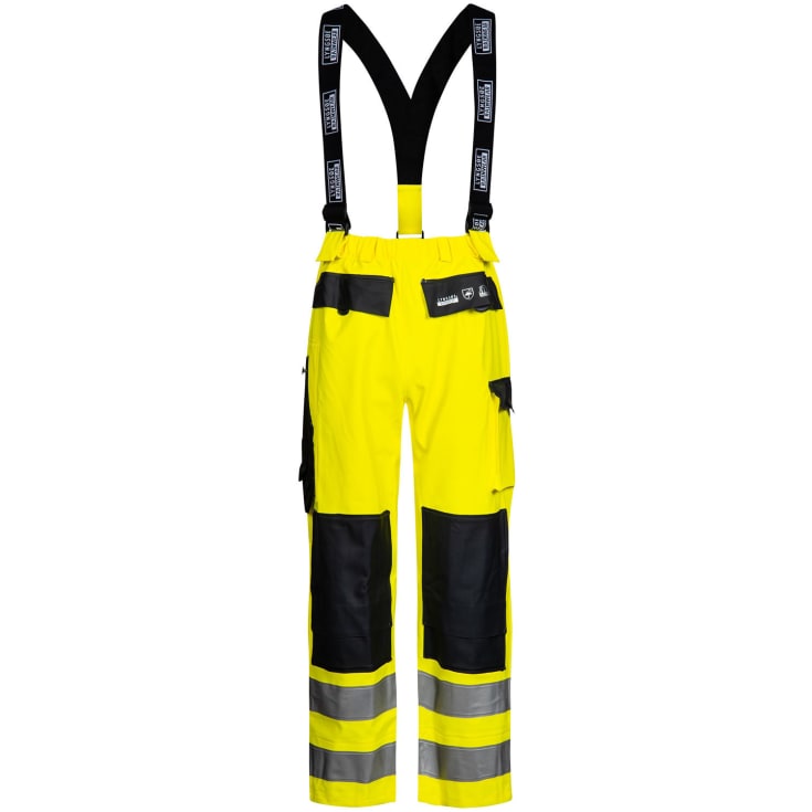 Lyngsøe PU/PVC regnbukser, Hi-vis Gul/Marine, XL