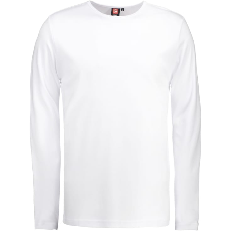 ID Interlock langærmet T-shirt, Hvid, M