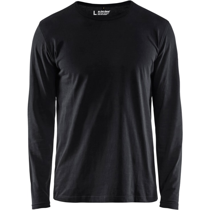 Blåkläder Workwear 35001 langermet t-skjorte, sort, str. XS