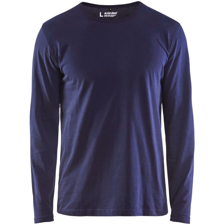 Blåkläder Workwear 35001 langermet t-skjorte, marineblå, str. S