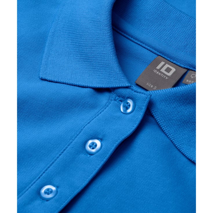 ID dame Pique Polo T-shirt med stretch, Azure, L