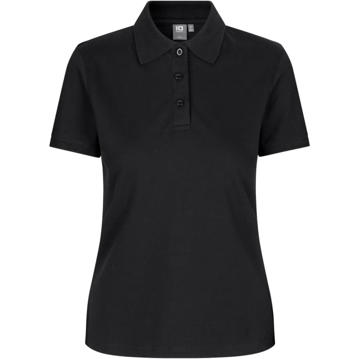 ID dame Pique Polo T-shirt med stretch, Sort, L